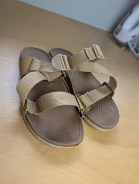 CHACO Slide Lowdown Women Fliflop Sandals Size 8 Tan Color Adjustable Strap